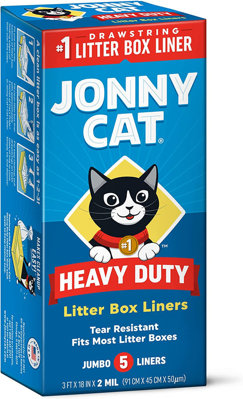 JONNY CAT Heavy Duty Litter Box Liners, Jumbo, 5ct